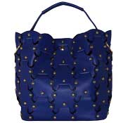Panel Rivet Dark Blue Handbag